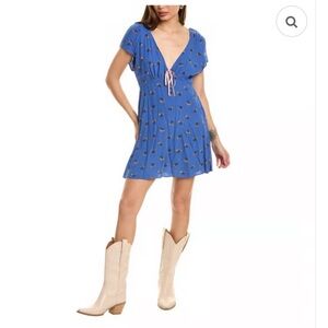 NWT Free People Everyone's Favorite Mini Dress In Blue